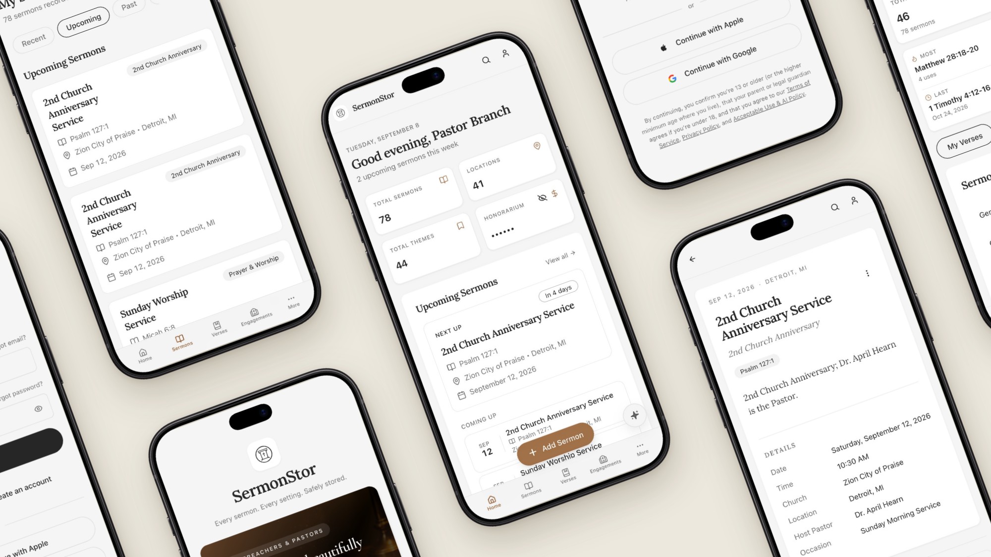 Every phone screen of the app, in the same flow - cover